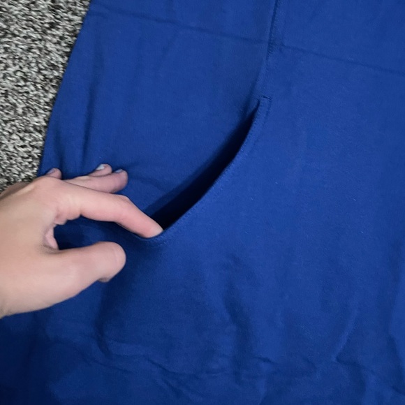 New Denim & Co Active Blue Sweatshirt Coverup 3/4 sleeve Dress with pockets M - Picture 5 of 13